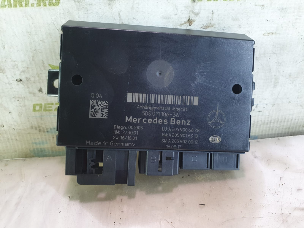 Modul carlig remorcare a2059006828 Mercedes-Benz C-Class W205/S205/C205 [2014 - 2018] 2.2 cdi om651921