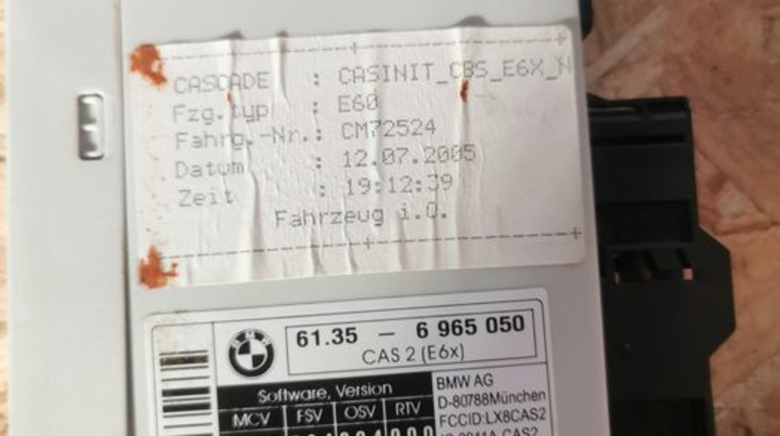 Modul confort BMW Seria 5 E60 E61 calculator CAS2 6965050