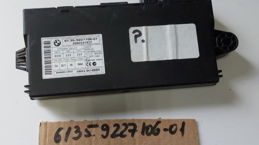 Modul Confort BMW X5, X6, E70, E71 20072013 COD: 9227106-01 /61.35-9227106-01 / 2092531417