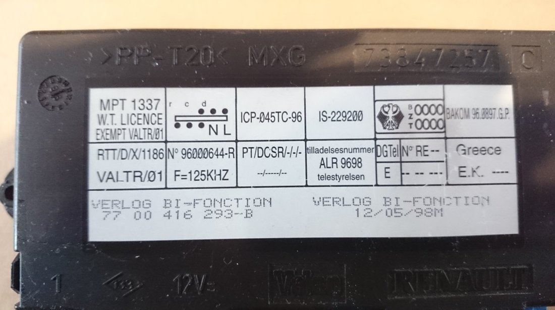 Modul confort Renault Espace 3, Safrane, Laguna cod: 7700416293 / 73847257C