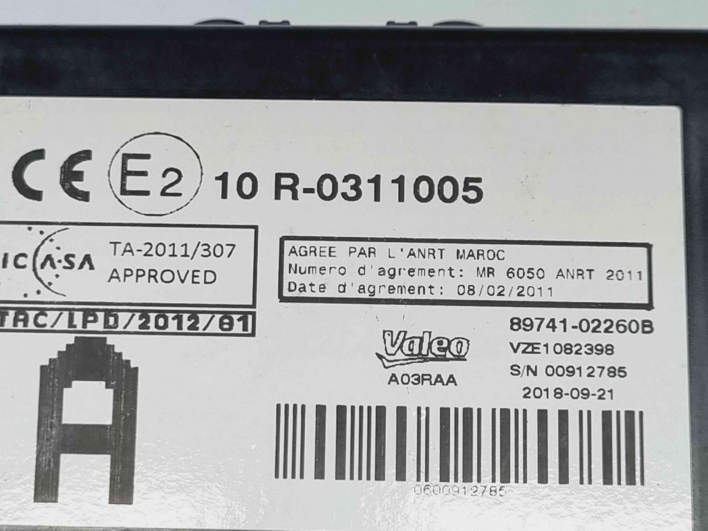 Modul confort Toyota Corolla IX Sedan (ZRE1) [Fabr 2013-2019] 89741-02260B