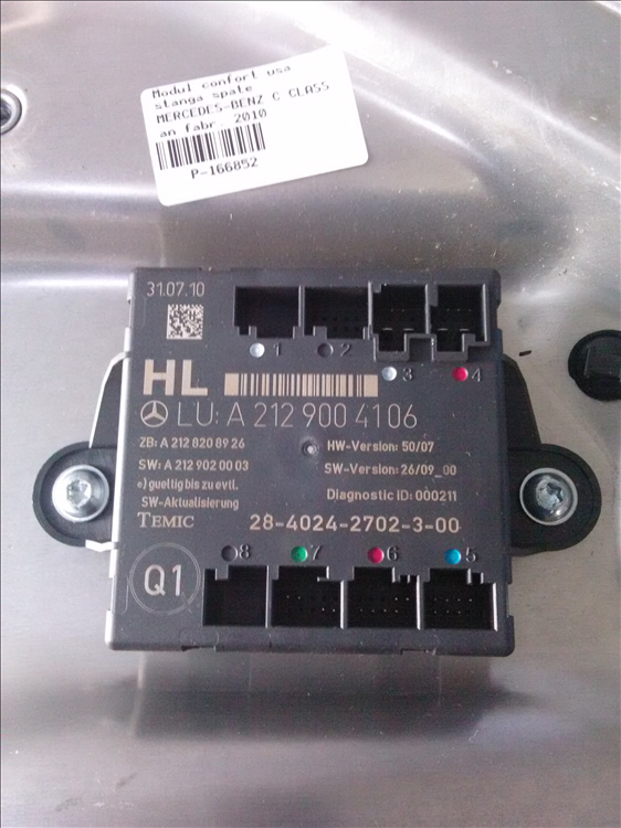 Modul confort usa stanga spate MERCEDES-BENZ C CLASS an fabr. 2010