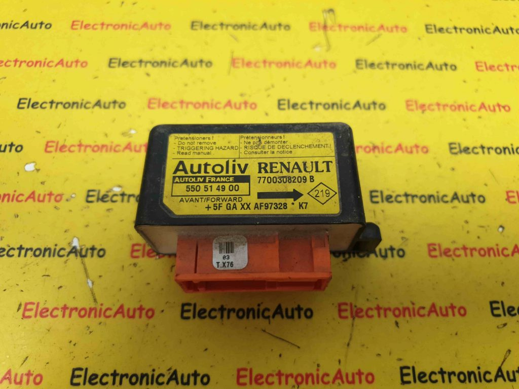 Modul Control Airbag Renault Kangoo, 550514900, 7700308209B