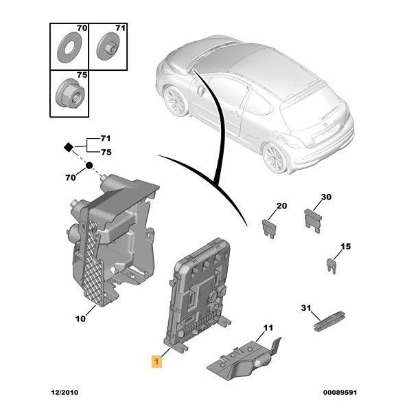 Modul control BSI PEUGEOT 207 SW [Fabr 2007-2013] 9659285580 1.6 HDI 9HZ 80KW / 109CP