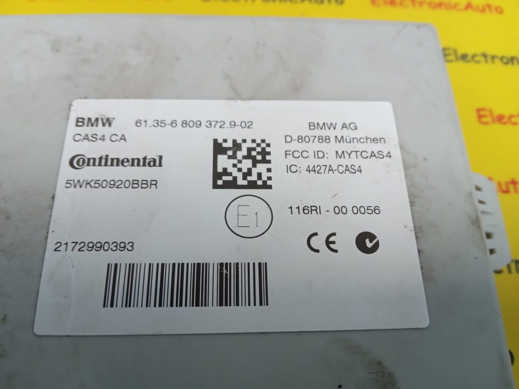 Modul control CAS4 BMW 61356809372902, 5WK50920BBR