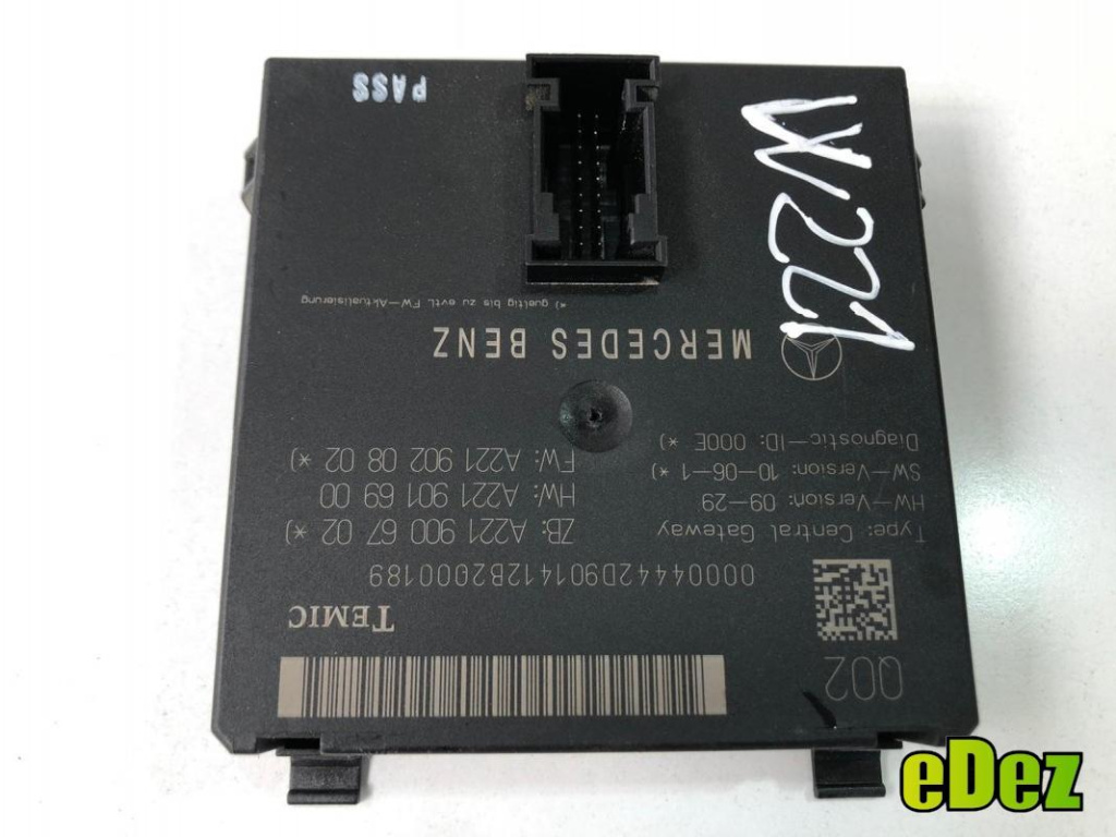 Modul control gateway Mercedes S Class (w221) facelift (2009-2014) a2219006702