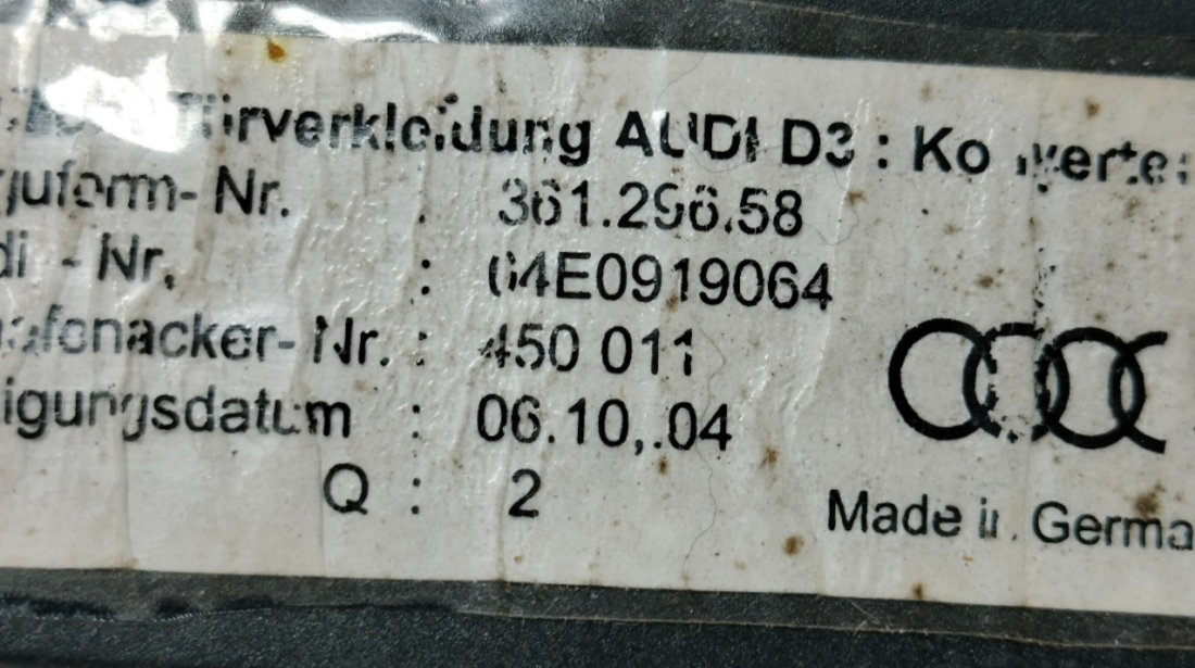 Modul control lumini Audi A8 D3 2006 ASB OEM 4E0919064