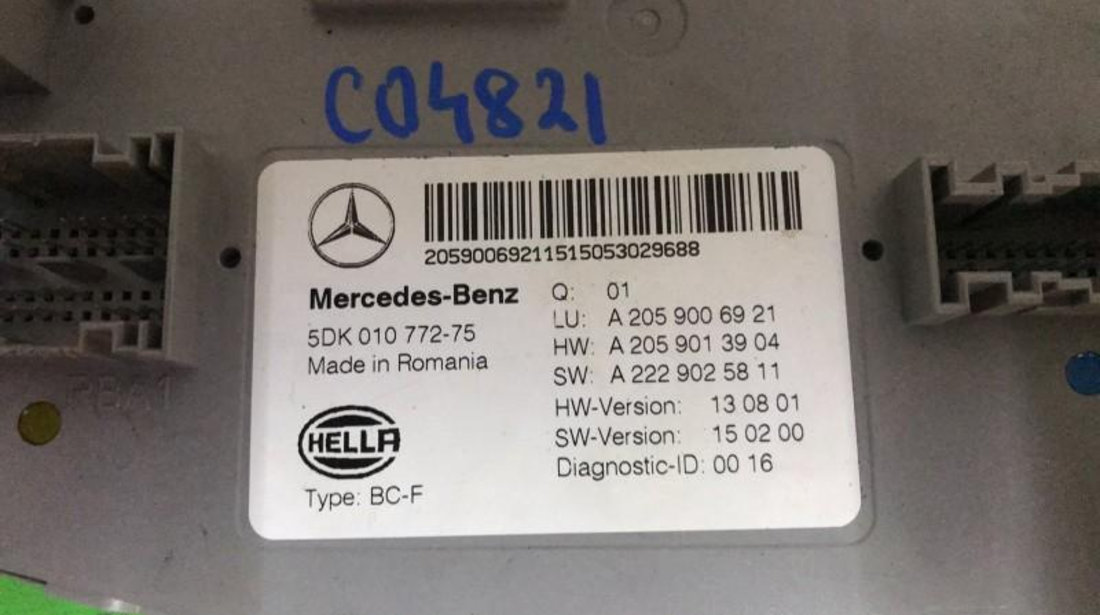 Modul control Mercedes C-Class (2014->) [W205] a2059006921