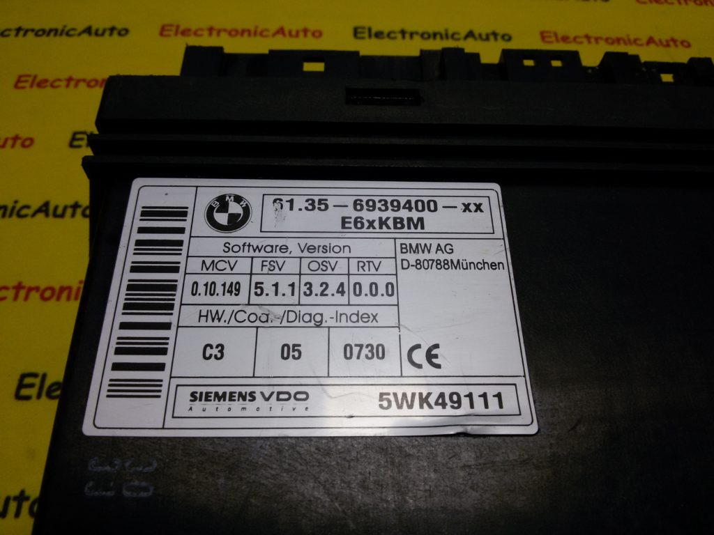 Modul CONTROL SIEMENS BMW E60 61 35 6939400 / 61356939400 / 5WK49111 / E6XKBM61 35 6939400 / 61356939400 / 5WK49111 / E6XKBM