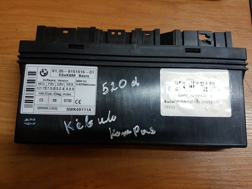 Modul CONTROL SIEMENS BMW SERIE 5 61 35 9151516 01 / 6135915151601 / 5WK49111A / E6XKBM61 35 9151516...