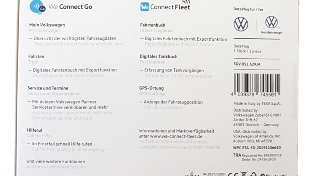 Modul De Citire Original Vw DataPlug Can Dongle Pentru Aplicația Pentru Smartphone WeConnect Go Oe Volkswagen 5GV051629M