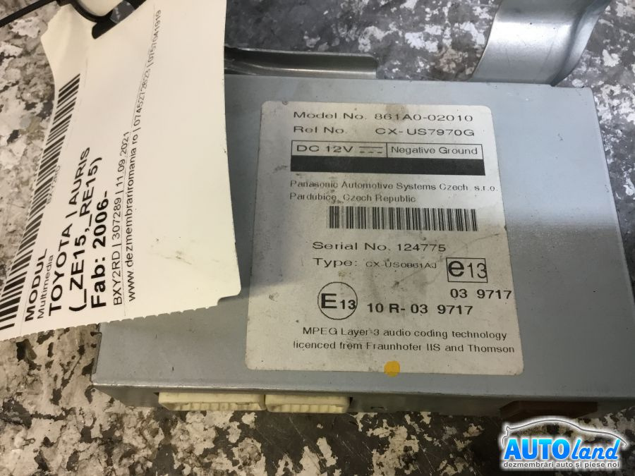 Modul Electronic 861a002010 Multimedia Toyota AURIS ZE15, RE15 2006