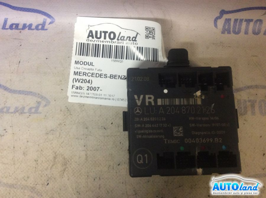 Modul Electronic A2048702126 Usa Dreapta Fata Mercedes-Benz C-CLASS W204 2007