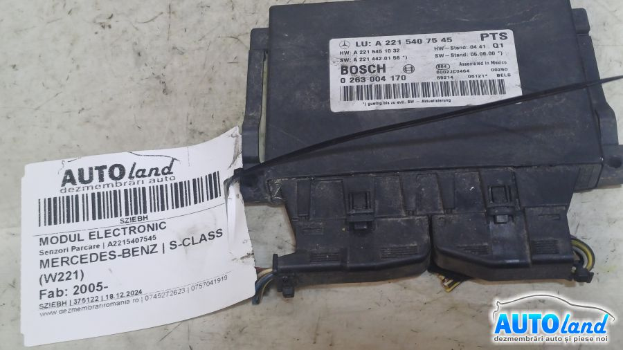 Modul Electronic A2215407545 Senzori Parcare Mercedes-Benz S-CLASS W221 2005