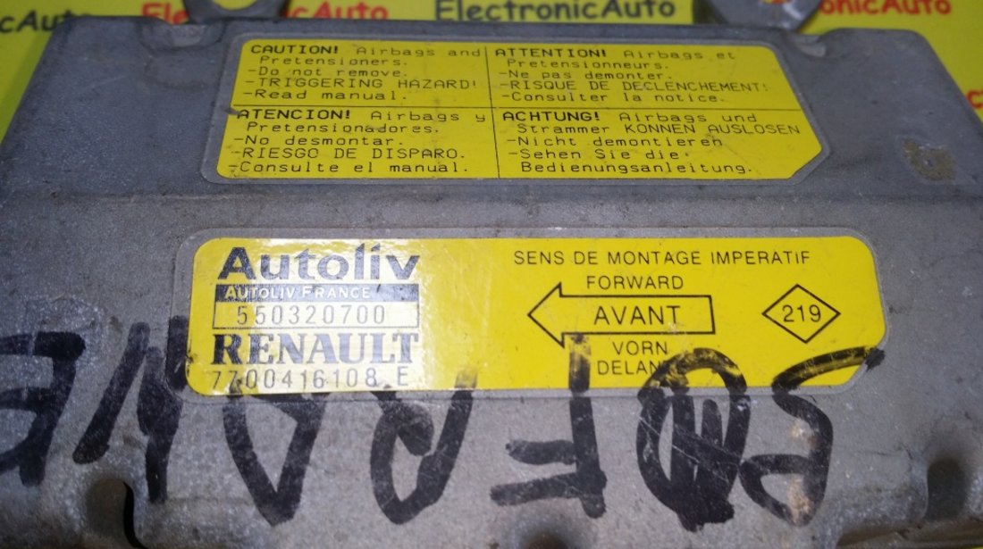 Modul electronic airbag Renault Safrane 550320700 7700416108E