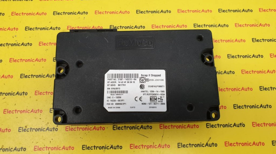 Modul Electronic Bluetooth Ford, CCAB14LP1900T1, D1BT14D212RA, 140D4F38D61E,