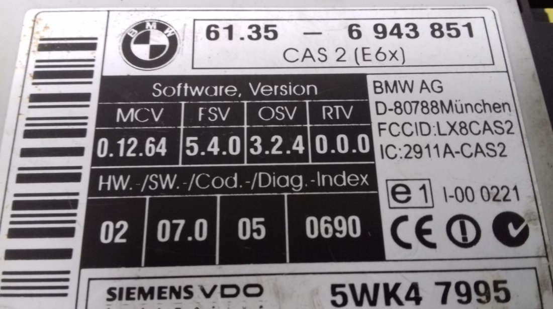 Modul Electronic BMW E60 3.0, 61356943851, 5WK47995