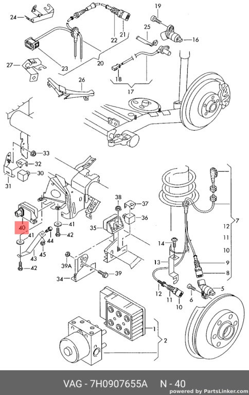 Modul ESP Volkswagen Touran 2.0 TDI 2007 2008 OEM 7H0907655A