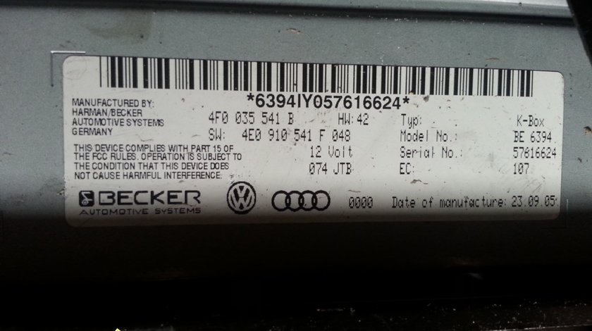 MODUL FIBRA OPTICA 4F0035541B SW 4E0910541F Modul Navigatie Radio AM FM MODUL Fibra Optica AUDI A6 C6 A7 A8 Q7 din 2004 2011