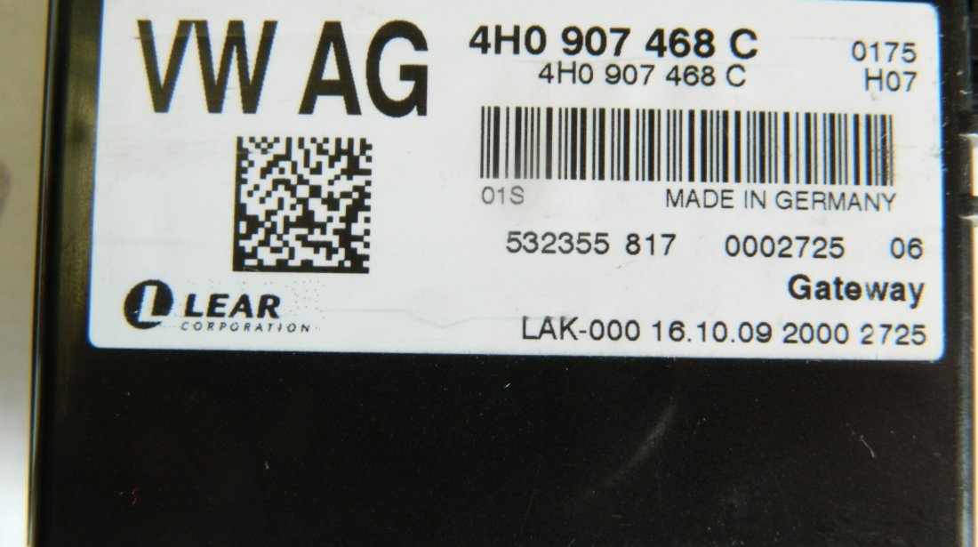 Modul Gateway Audi A8 D4 4H cod: 4H0907468C model 2014