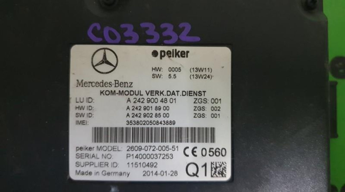 Modul kom Mercedes C-Class (2007->) [W204] a2429004801