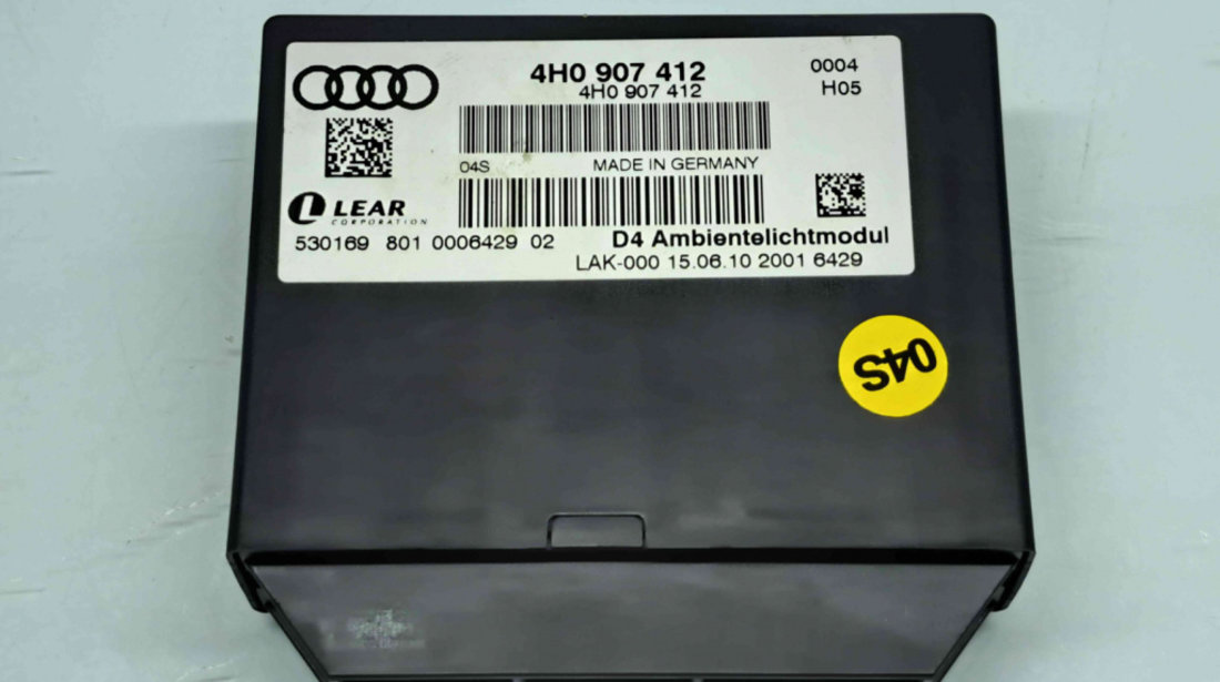 Modul lumini ambientale Audi A8 (4H) [Fabr 2010-2017] 4H0907412