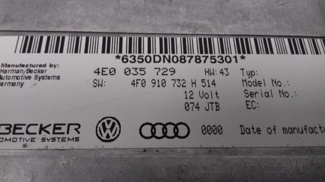 Modul MMI Audi A6, A8, 4F0910732H, 4E0035729