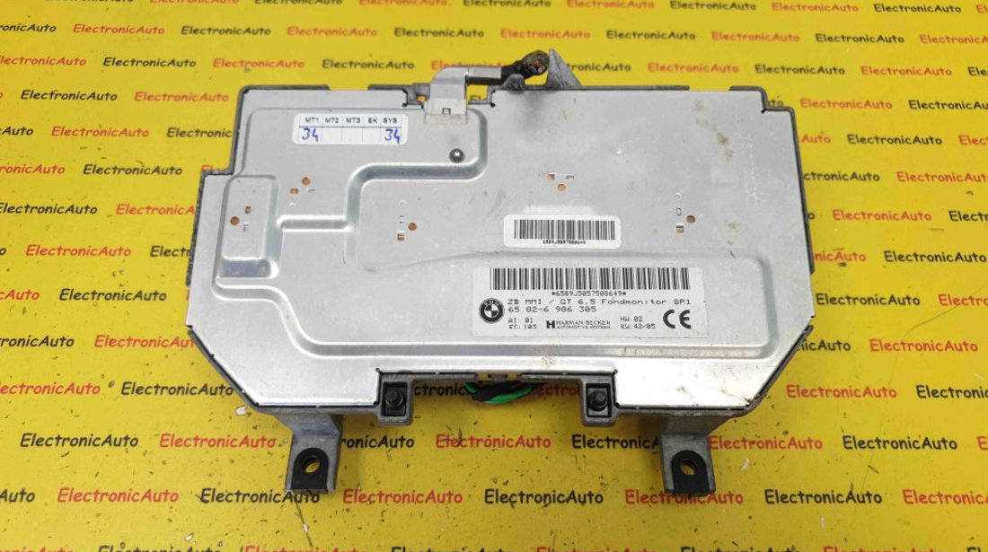 Modul MMI Control Monitor Spate BMW serie 7, 65826986305, HARMAN BECKER