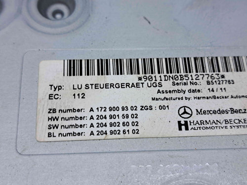 Modul multimedia, A1729009302, Mercedes Clasa C (W204)