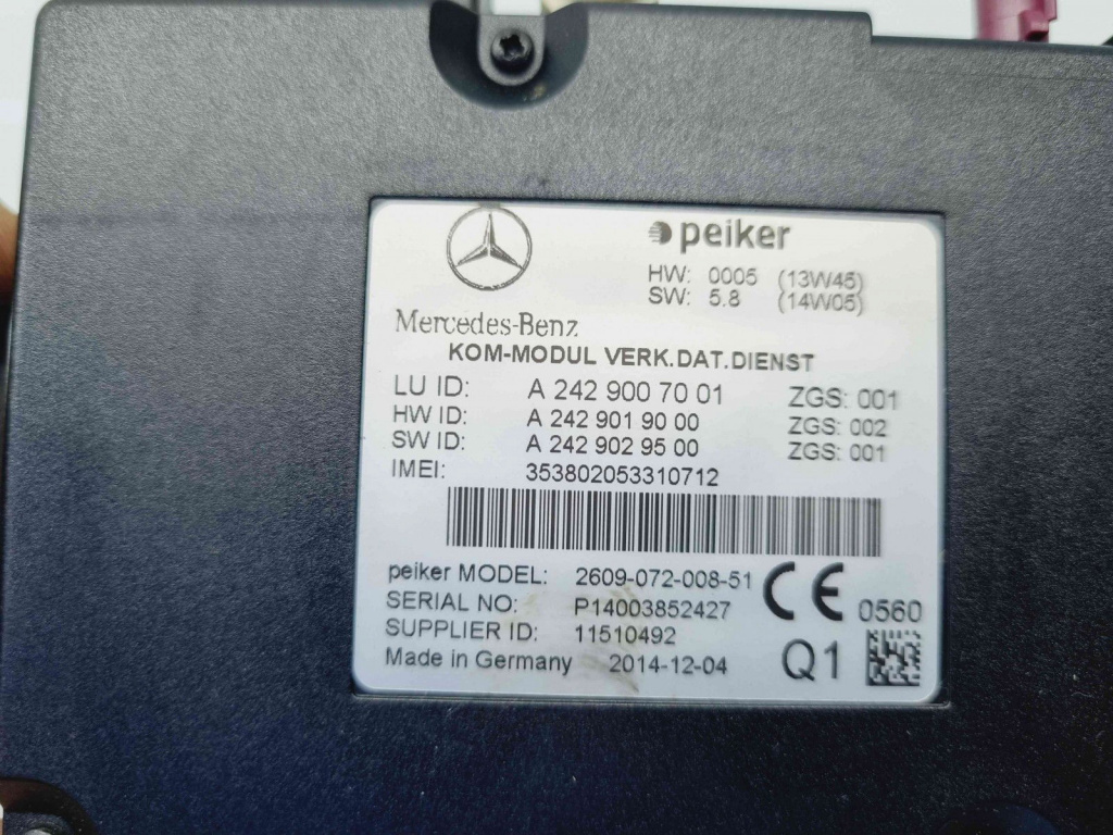 Modul multimedia Mercedes Clasa E Coupe (C207) [Fabr 2009-2016] A2429007001
