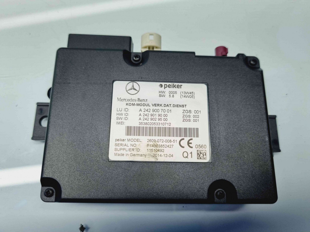 Modul multimedia Mercedes Clasa E Coupe (C207) [Fabr 2009-2016] A2429007001