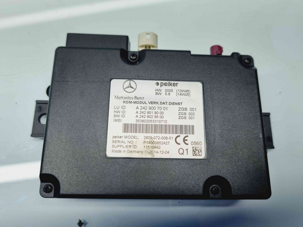 Modul multimedia Mercedes Clasa E Coupe (C207) [Fabr 2009-2016] A2429007001