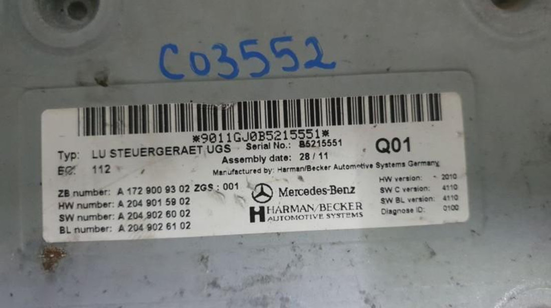 Modul multimedia Mercedes E-Class (2009->) [C207] a1729009302