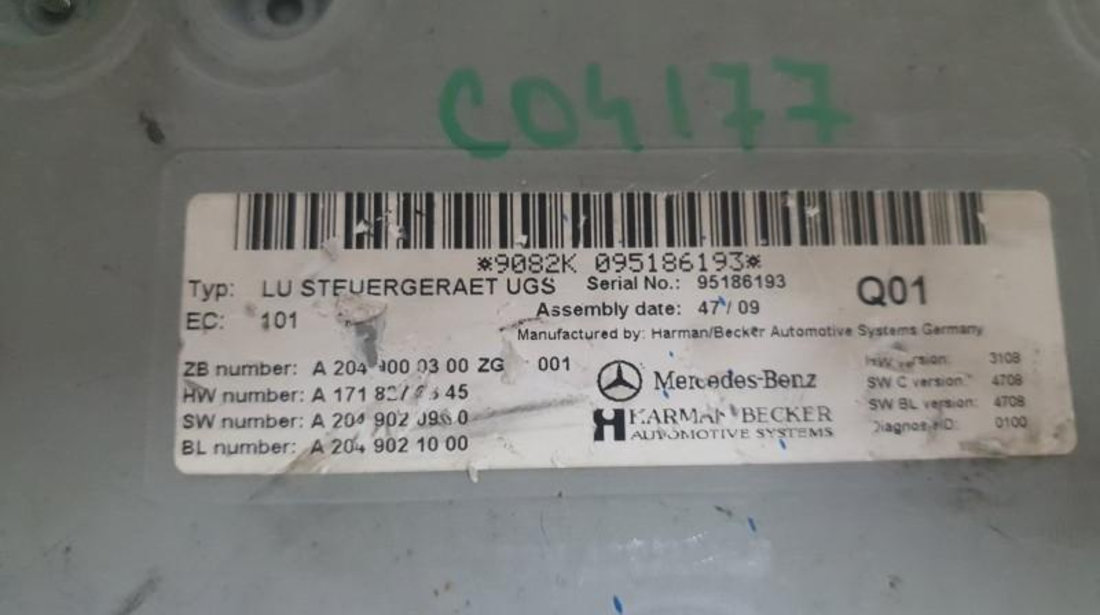 Modul multimedia Mercedes E-Class (2009->) [W212] a2049000300