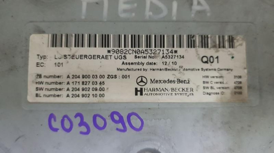 Modul multimedia Mercedes E-Class (2009->) [W212] a2049000300