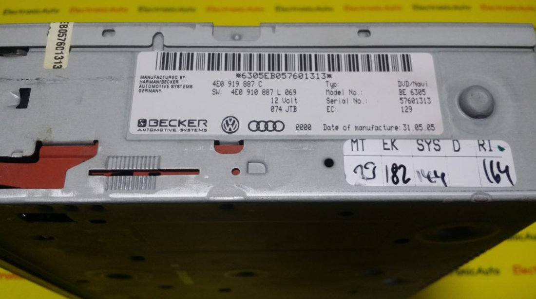 Modul Navigatie Audi A4, A6, A8, 4E0919887C, 4E0910887L