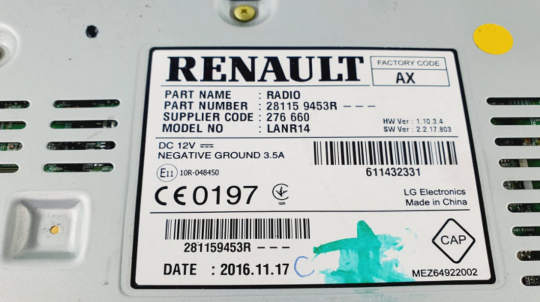 Modul Radio cd mp3 player navigatie 281012006r Renault Talisman [2012 - 2020]