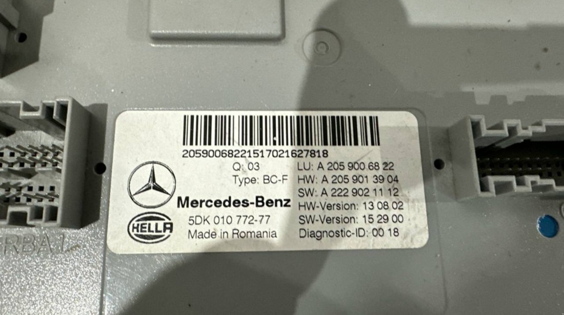 Modul SAM A2059006822 Mercedes-Benz C-Class Sedan (W205) 2.0 4-matic 184 cai