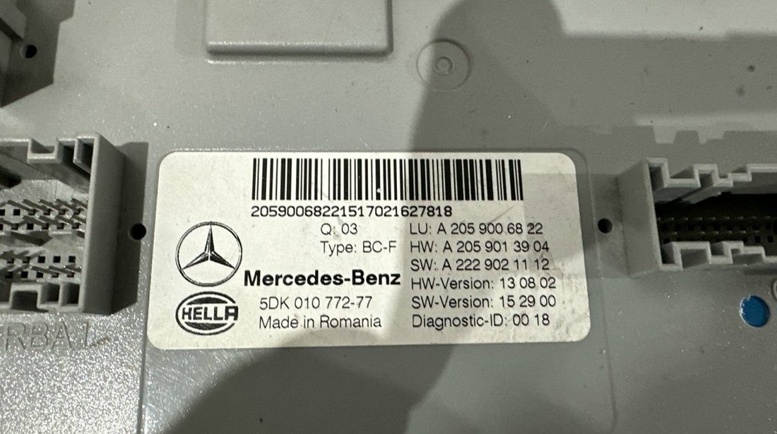 Modul SAM A2059006822 Mercedes-Benz C-Class Sedan (W205) 2.0 4-matic 245 cai