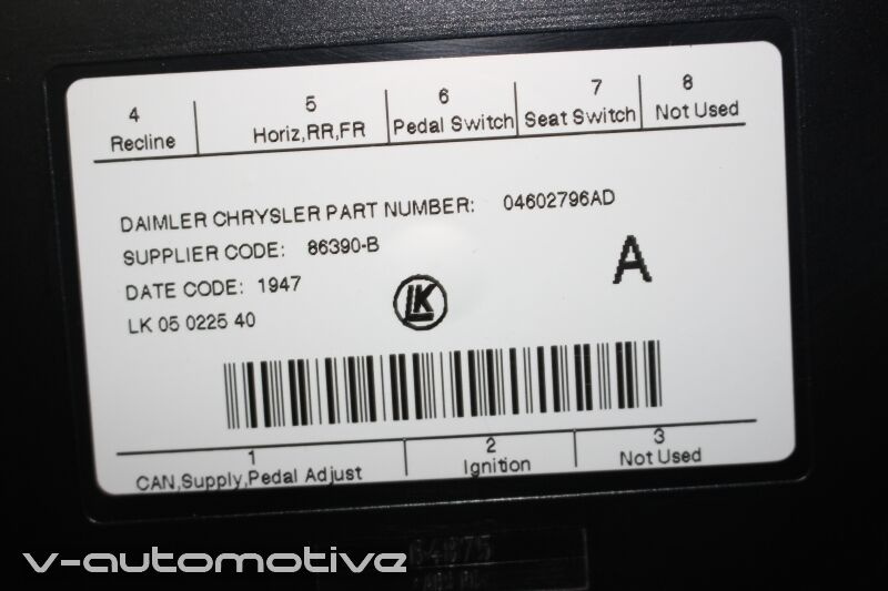 Modul scaun AISIN JEEP GRAND CHEROKEE 04602796AD04602796AD