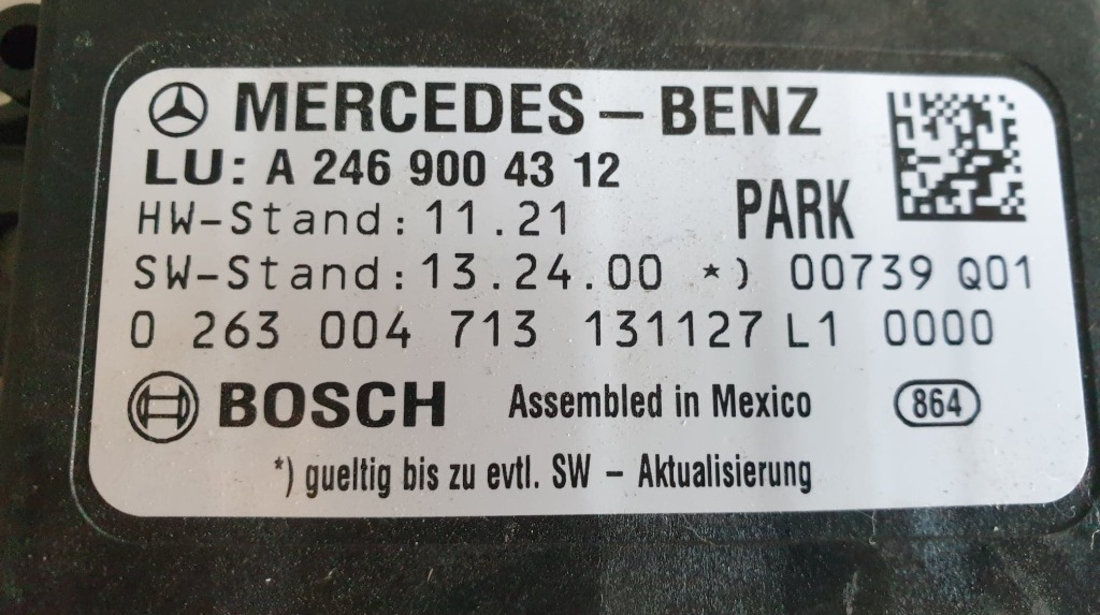 Modul senzori parcare Mercedes-Benz Clasa A W176 Facelift cod piesa : A2469004312