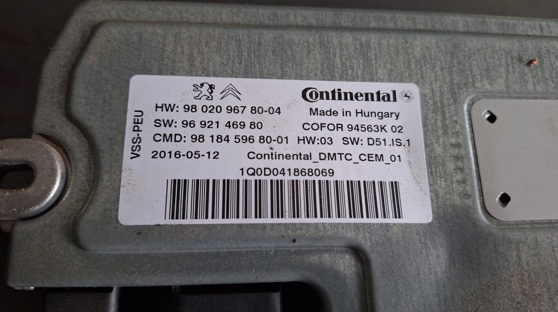 Modul Start-Stop 9802096780 Cu Capacitor 9801739380 Peugeot 508 RXH 2.0 BlueHdi Ahw 180 cai