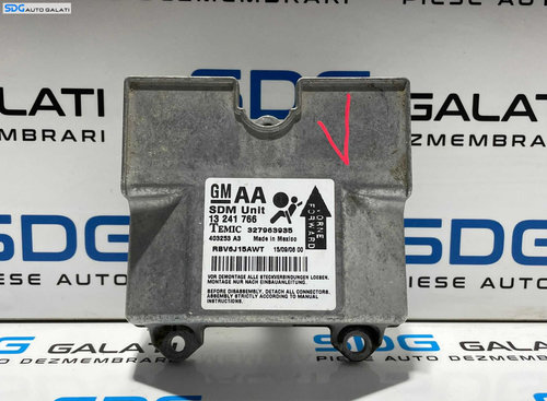 Modul Unitate Calculator Control Airbag Opel Astra H 2004 - 2010 Cod 13241766 327963935 [L2366]