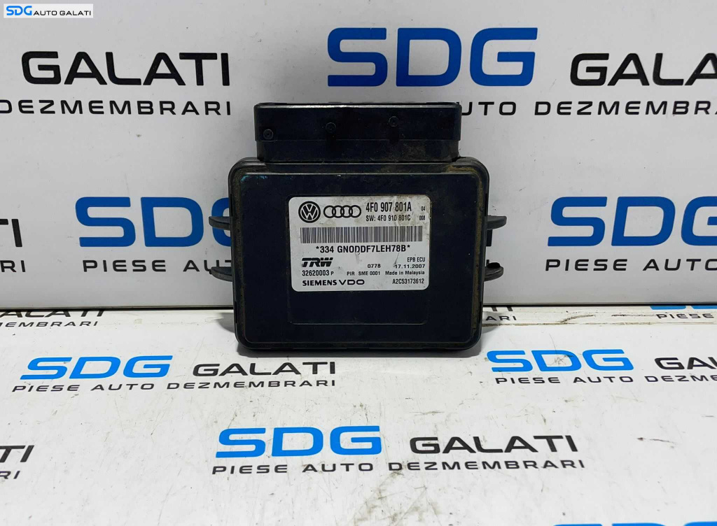 Modul Unitate Calculator Frana de Mana Electrica Audi A6 C6 2005 - 2011 Cod 4F0907801A [L3290]