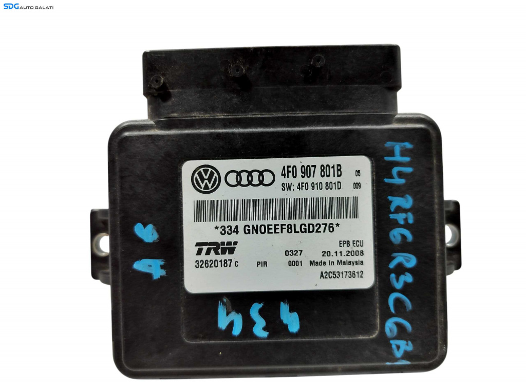 Modul Unitate Calculator Frana de Mana Electrica Audi A6 C6 2005 - 2011 Cod 4F0907801B [LC1047]