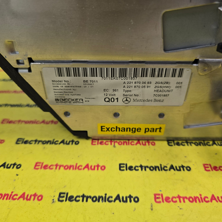Modul Unitate Multimedia Navigatie MERCEDES S W221 CL W216, A2218700693, A2218700591,