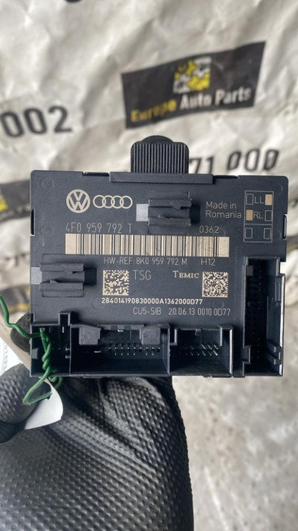 Modul usa dreapta fata Audi Q7 4L an 2014 cod 4F0959792T / 8K0959792M