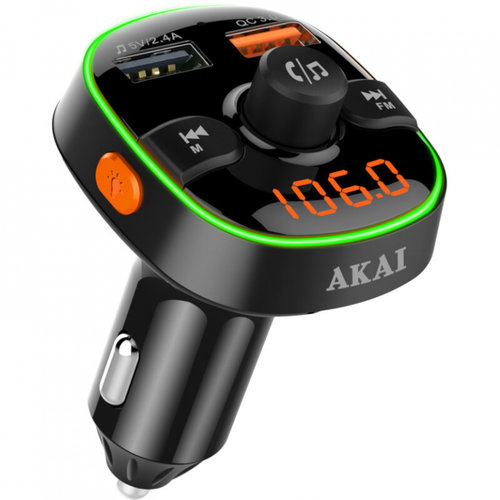 Modulator FM Akai FMT-52BT Bluetooth USB Functie Incarcator Telefon Microfon Incorporat Afisaj Led 1...