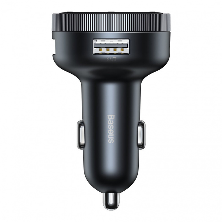 Modulator FM Bluetooth 5.0 Baseus Enjoy Car LED Wireless 2 x USB / Mufă Jack 3,5 mm Încărcător MP3 Bluetooth 5.0 3.4A Negru CCLH-01