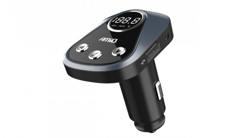 Modulator FM Bluetooth, USB 2.4A, AUX IN cu aplicatie pentru localizare vehicul AVX-AM02252